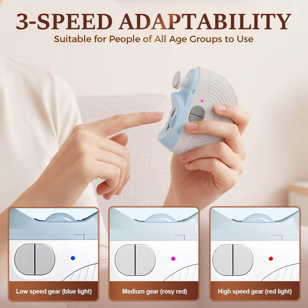 Electric Nail Clippers for Fingernails Toenails, 2026 New Automatic 2 in 1 Nail Trimmer with LED Light Cordless, Clip Storage, Rechargeable Nails Clippers for Adults Seniors (White)