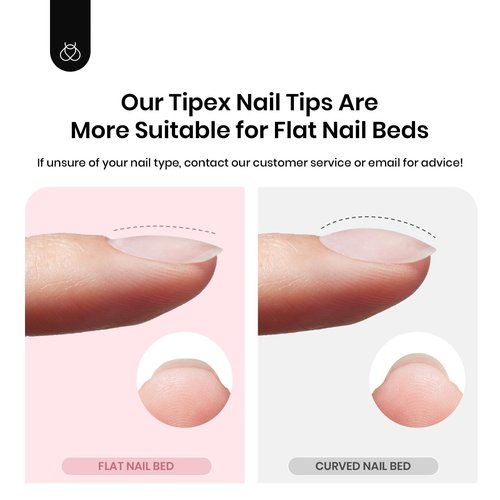Beetles Tipex Instant Apex Nail Tips, Long Square, 16 Sizes |00–14, 192pcs, Built-In Apex, No Builder Gel Required, Thicker Strong Acrylic Tips for DIY Nail Extensions