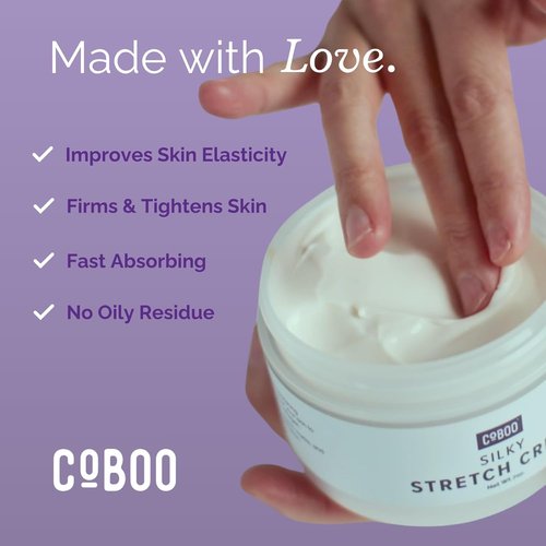 CoBoo Silky Stretch Cream - Maternity Stretch Mark Cream | Paraben-Free 7oz Formula for Skin Elasticity & Mark Reduction