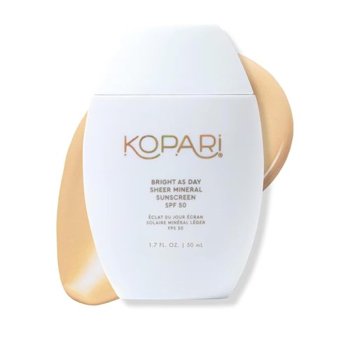 Kopari Bright As Day Sheer Mineral Sunscreen SPF 50 - 100% Mineral Formula with Vitamin C & Niacinamide | 1.7 oz