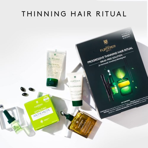 Rene Furterer Progressive Thinning Hair Ritual - Drug-Free Solution for Hereditary & Hormonal Hair Loss | 1 Ct.