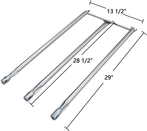 Hongso 13-Pcs Stainless Steel Flavorizer Bars & Burner Tube Kit - Replacement for Weber Genesis I-IV | Fits Genesis 1000-5000 & Platinum I-II
