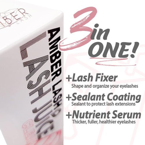 Amber Lash Lash Juice - 3-in-1 Coating Sealant for Eyelashes | Protects, Nourishes & Promotes Healthy Growth (Black)