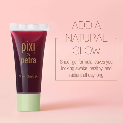 Pixi Sheer Cheek Gel - Flushed | Oil-Free Hydrating Gel Blush for a Natural Glow | 0.45 Fl Oz
