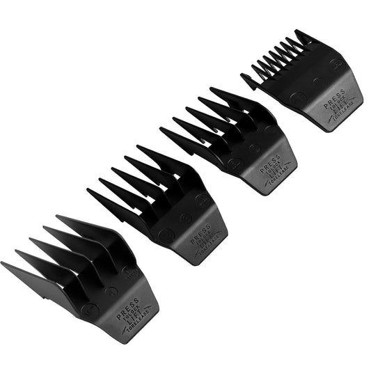 Skiennix Professional Peanut Clipper Guards - 4-Piece Trimmer Cutting Guide Set | Compatible with Wahl Peanut Blade, Black