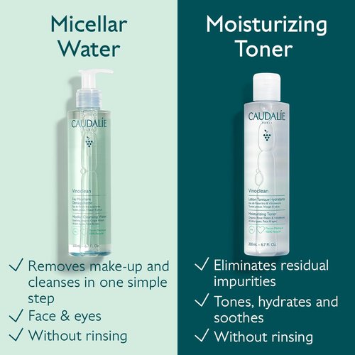 Caudalie Vinoclean Micellar Cleansing Water - Gentle Makeup Remover | 200 mL