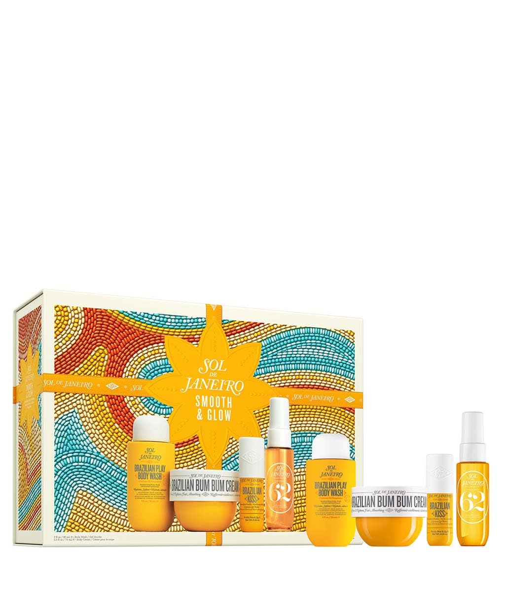 Sol de Janeiro Gift Set - Travel Size Smooth & Glow Body Routine | Includes Bum Bum Cream & More
