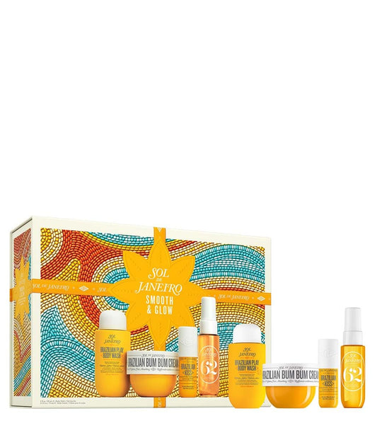 Sol de Janeiro Gift Set - Travel Size Smooth & Glow Body Routine | Includes Bum Bum Cream & More