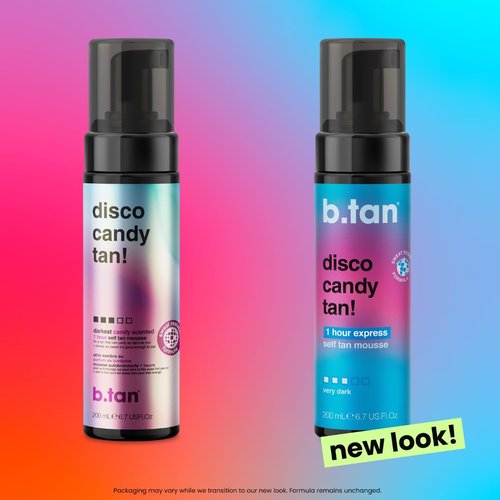 b.tan Dark Self Tanner Mousse - Disco Candy Tan | 1 Hour Express, Sweat-Proof, Vegan, 6.7 Fl Oz