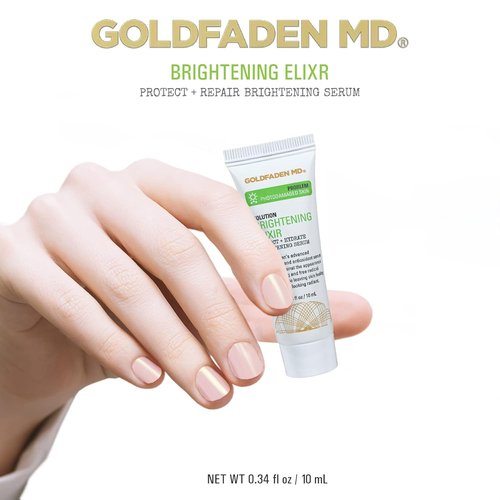 Goldfaden MD Brightening Elixir - Vitamin C Serum with Ferulic Acid & Vitamin E | Hydrates Skin & Reduces Photoaging | Trial Size 0.34 Fl Oz