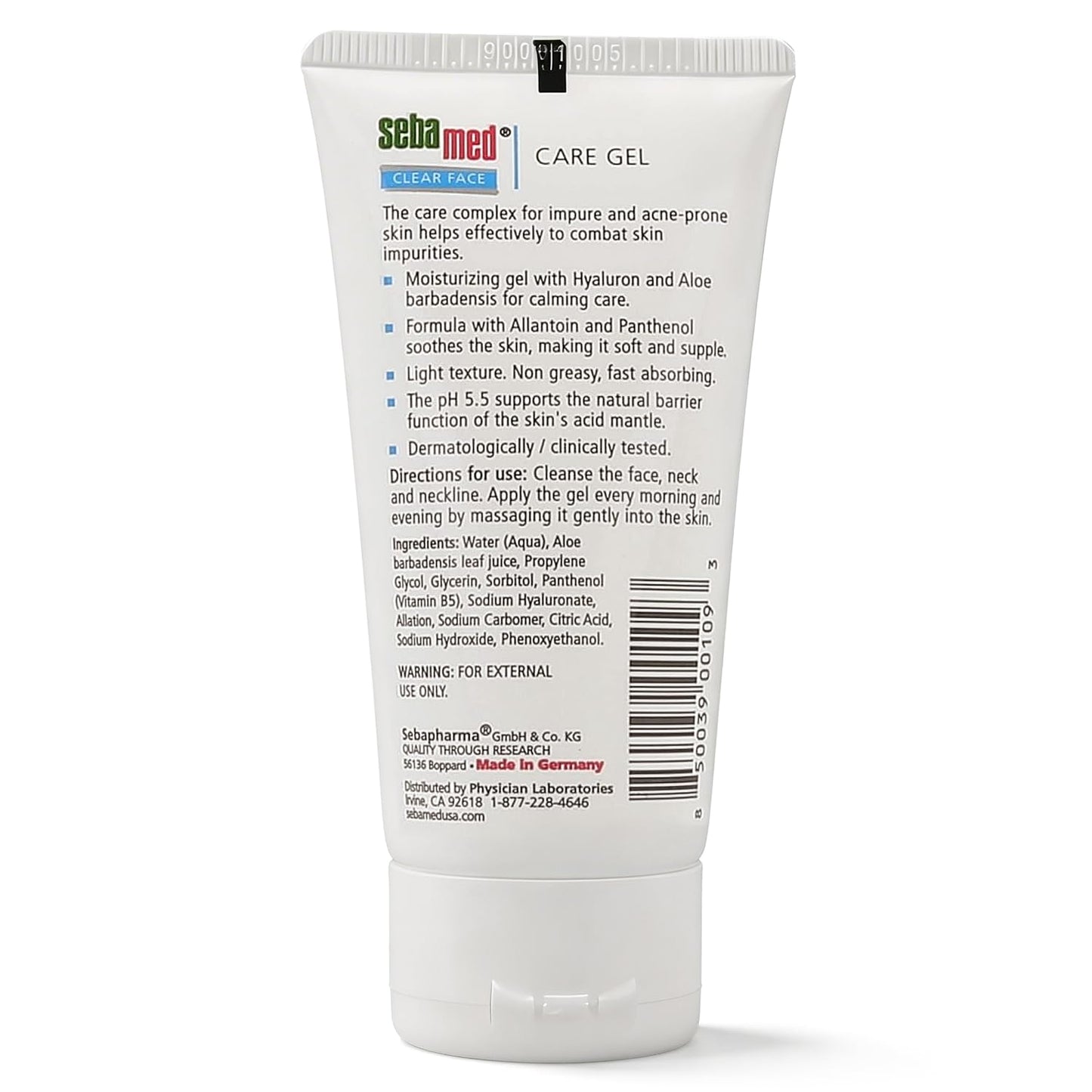Sebamed Clear Face Care Gel - Aloe Vera & Hyaluronic Acid for Acne-Prone Skin | 50mL - Made in Germany