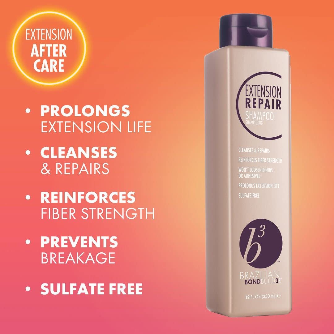 B3 Brazilian Bondbuilder Shampoo - Extension Repair Formula | 12 Fl. Oz. for Stronger Hair