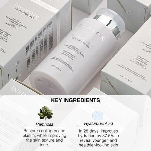 Infinitek Paris | Micellar Water Solution with Hyaluronic Acid | Gentle Makeup Remover | 8.45 fl oz / 250 ml
