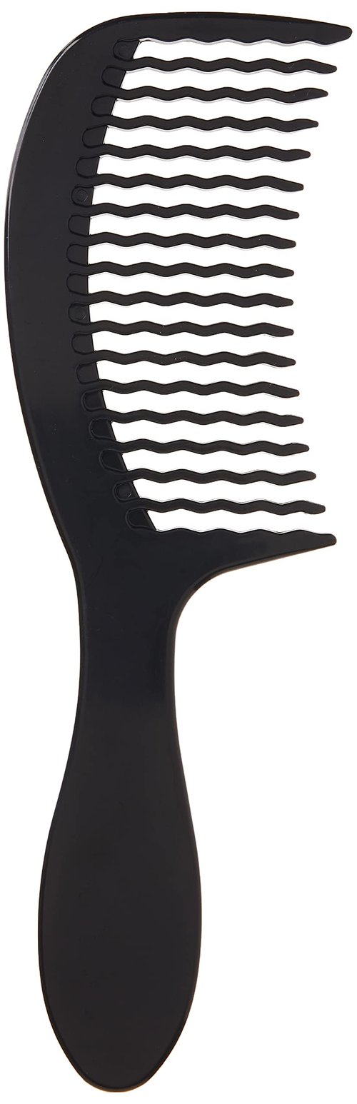 Wet Brush Detangling Comb, Black - Wide Tooth Hair Detangler with WaveTooth Design that Gently and Glides Through Tangles - Brush Throough Conditioner and Hair Masks - Gentle On Scalp and Pain-Free