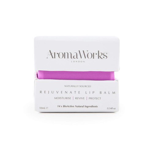AromaWorks London Rejuvenate Lip Balm - Highly Moisturising Treatment For Lips - Protects Against All Weather Conditions - Contains Jojoba Wax, Shea Butter And Castor Oil - 0.34 Oz