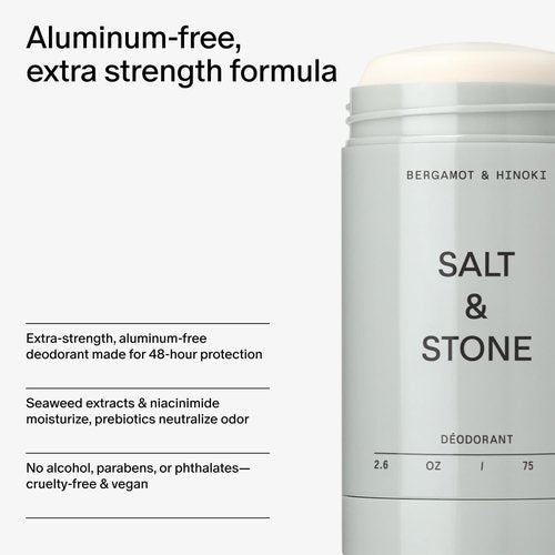 Salt & Stone Signature Scent Duo Set | 48 Hour Aluminum-Free Deodorant & Hydrating Body Mist | Skincare-Infused Deodorant & Body Spray | Bergamot & Hinoki