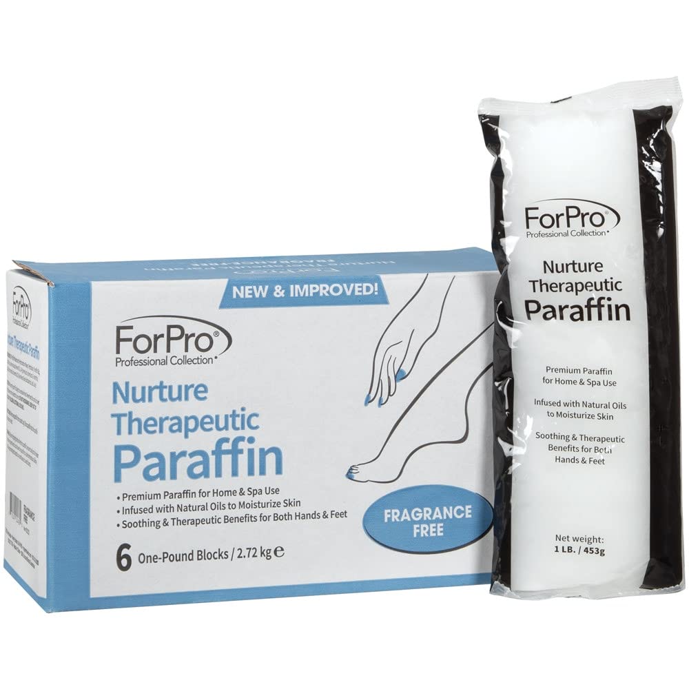 ForPro Professional Collection Nurture Paraffin Wax Refill, Peach Vanilla, Six 1-Pound Paraffin Blocks, Non-Greasy, Moisturizing for Soft & Healthy Skin, 6 Lbs