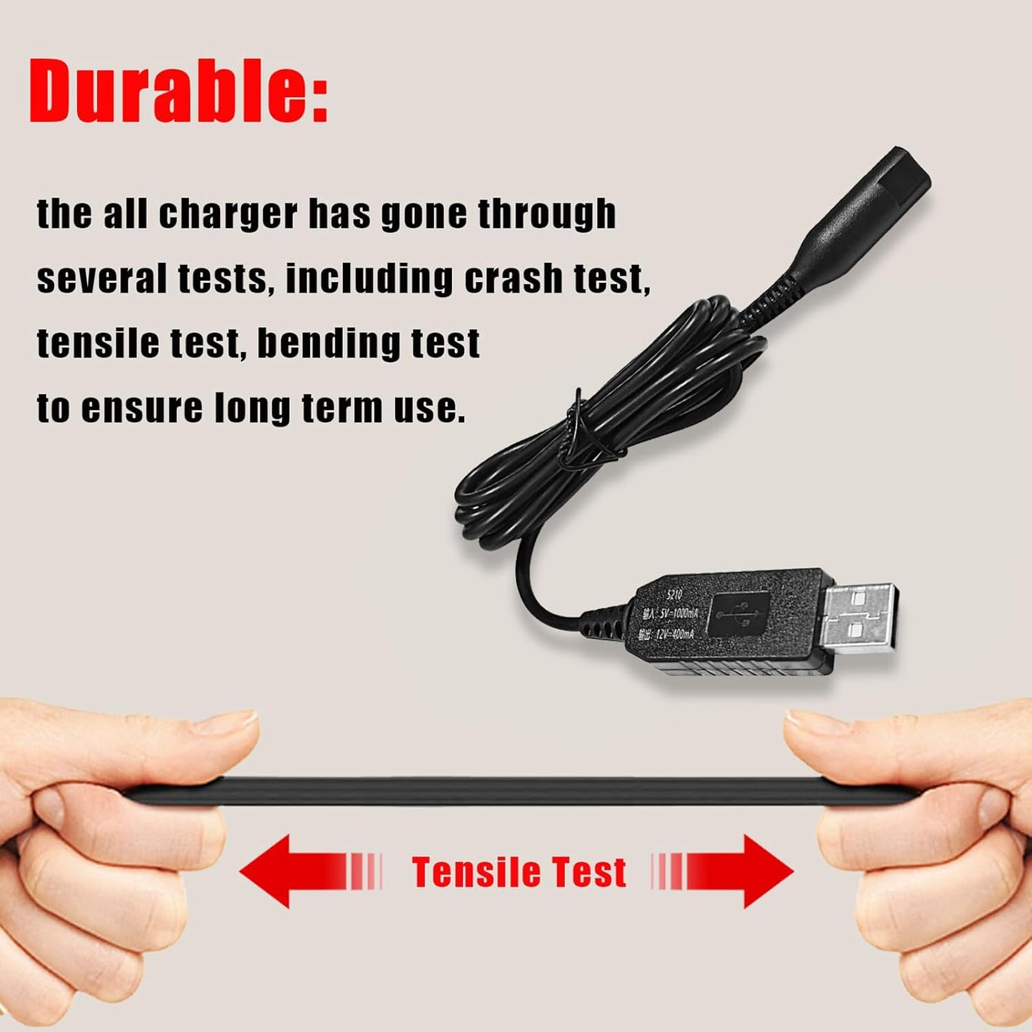 Braun 12V Charging Cord - Replacement Cable for Electric Shaver Series S1-S9 | Compatible with Models 340, 3040s, 390cc, 720, 790cc