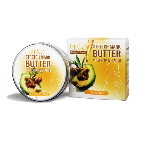 PEGO Stretch Mark Butter - Maternity Cream for Reducing Scars & Moisturizing Skin | 100g/3.53oz
