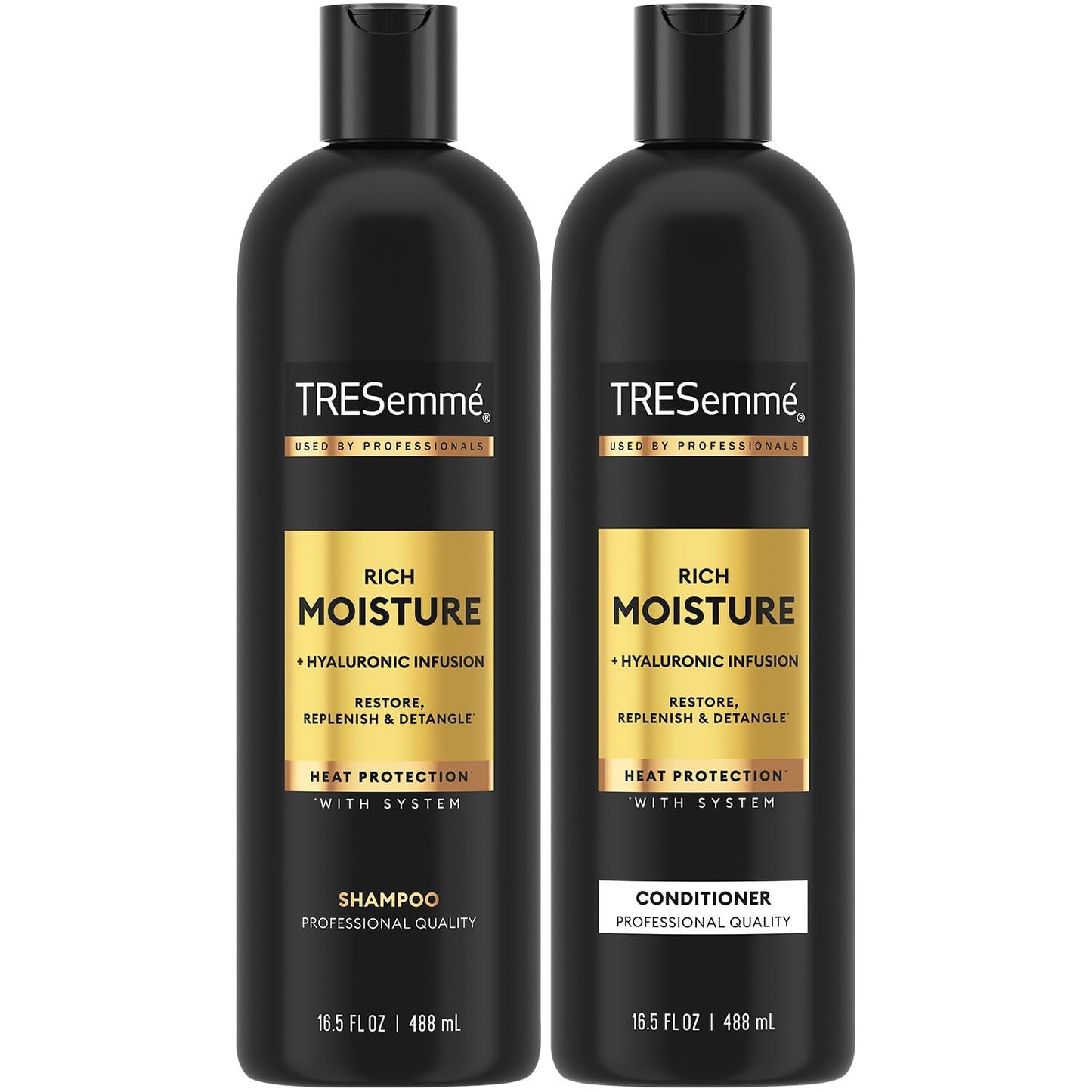 TRESemmé Rich Moisture Shampoo & Conditioner Set - Hydrating Hair Care with Hyaluronic Acid | 16.5 Oz Each
