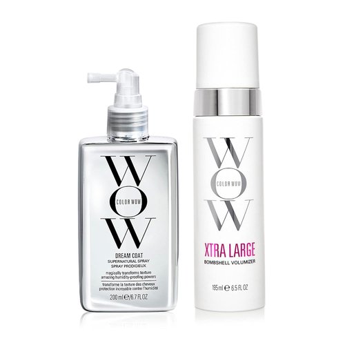 COLOR WOW Long-Lasting Blowout Bundle - XTRA LARGE Volumizer & DREAM COAT Anti-Frizz Spray for Frizz-Free Style