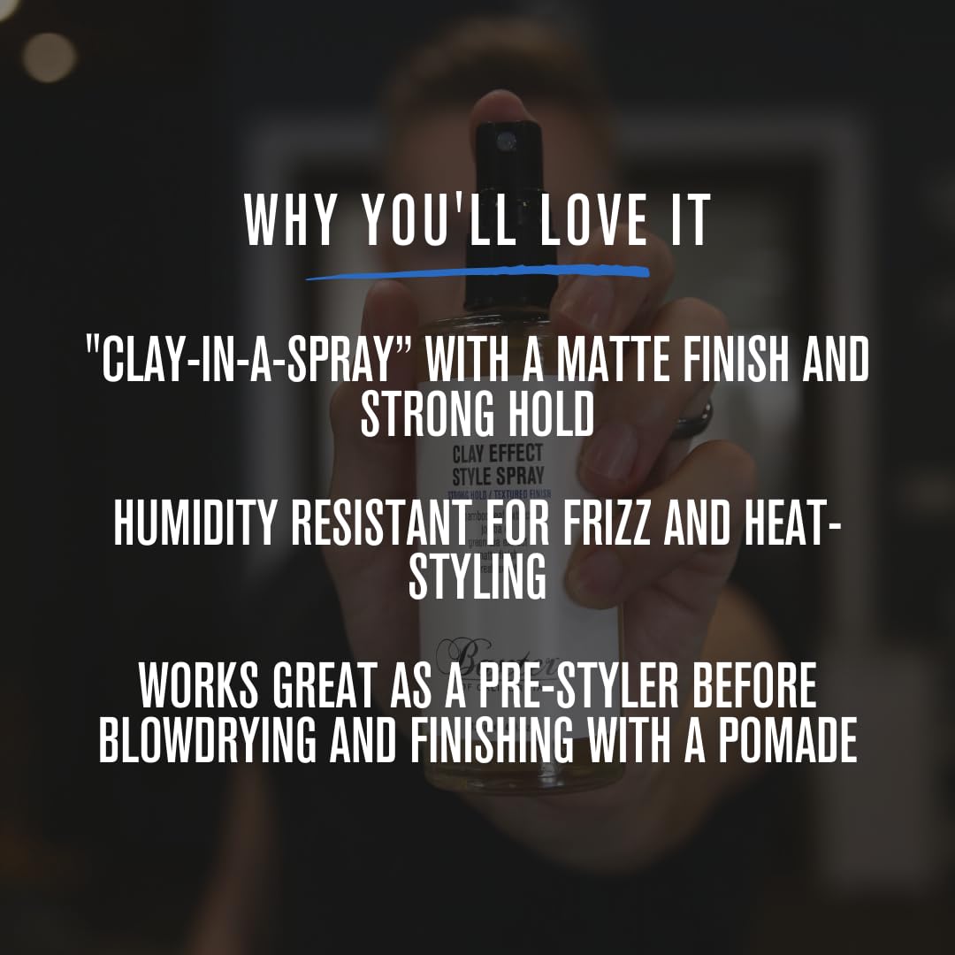 Baxter of California Clay Effect Spray for Men - Strong Hold Hair Styler with Textured Finish