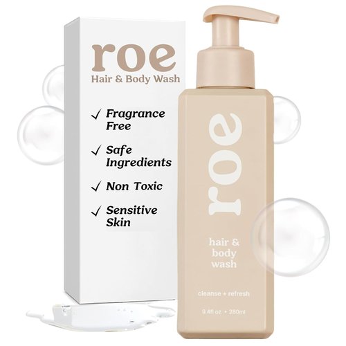 Roe Wellness- Toddler & Baby Body Wash & Shampoo Moisturizing Clean Ingredients | Suitable for Sensitive Skin, Fragrance-Free, Natural Vanilla Scent, Fresh Cleaning | 9.4 fl oz.