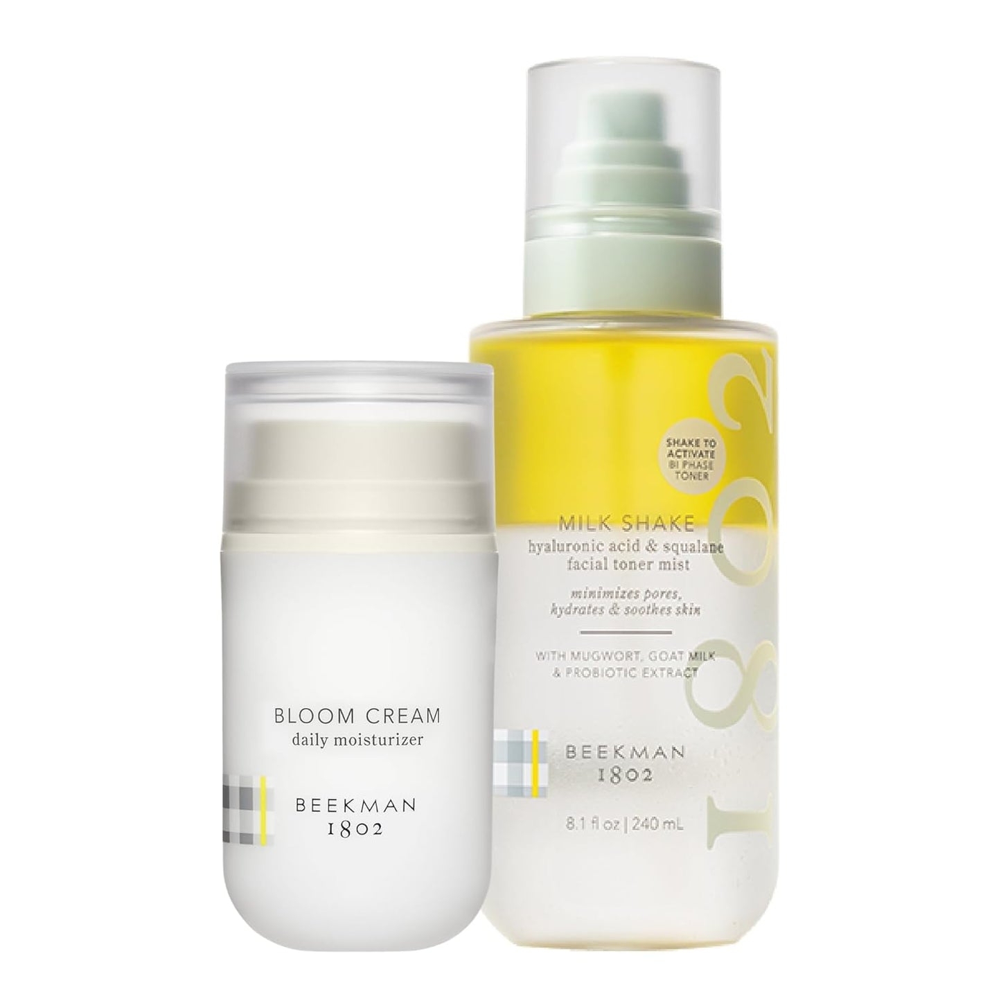 Beekman 1802 Daily Face Moisturizer & Hydrating Toner Set | Sensitive Skin Friendly - 1.69 oz & 8.1 fl oz