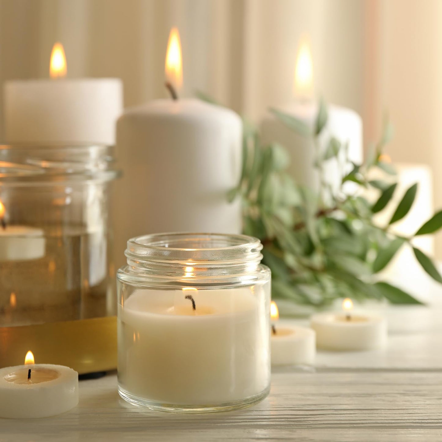 KEYWING 2oz Small Glass Jars with Black Lids, 35 Pack Clear Round Glass Cosmetic Jars with Inner Liners for Lotions, Powders and Ointments