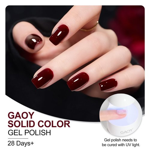 GAOY Dark Red Gel Nail Polish - 16ml Soak Off Formula for DIY Manicure | Alluring Wine Color