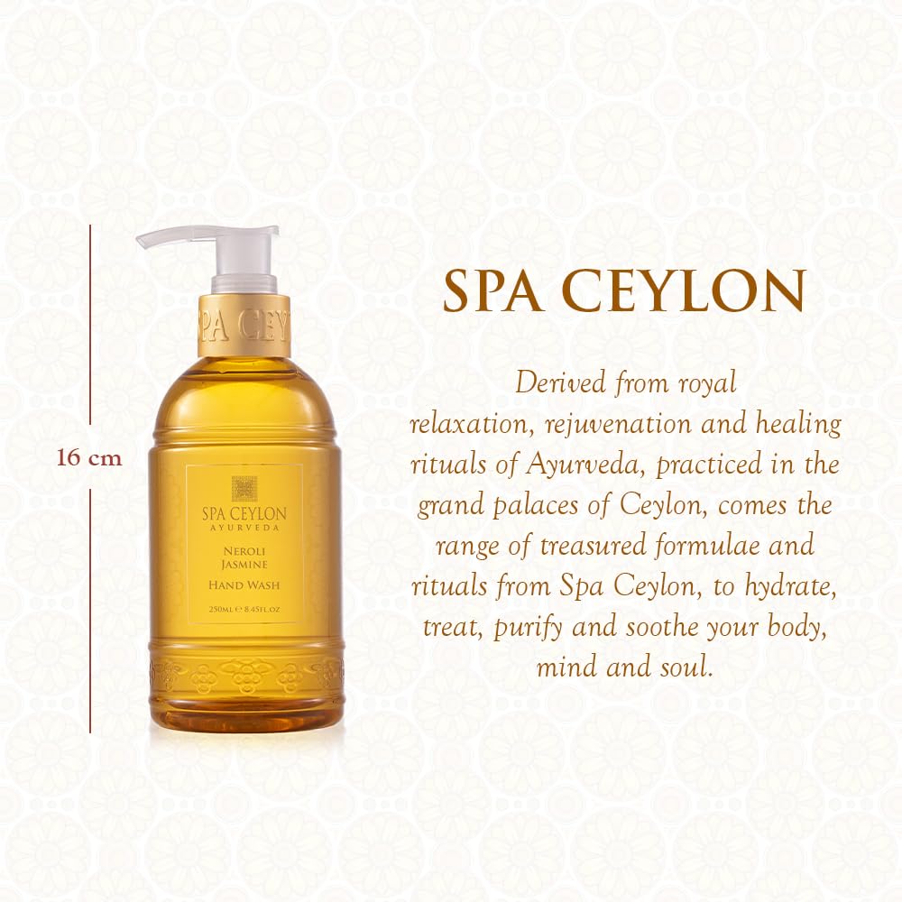 SPA CEYLON Neroli Jasmine Hand Wash - Hydrating Luxury Formula for Soft, Smooth Skin | Floral Fragrance