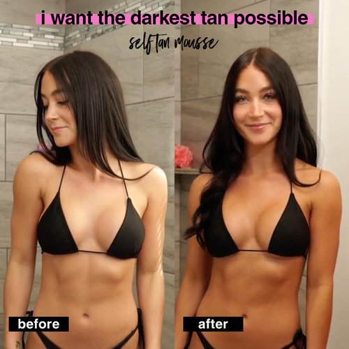 b.tan Ultra Dark Self Tanner Mousse - Fast 1 Hour Express Tanning Foam for Golden Glow, 6.7 Fl Oz