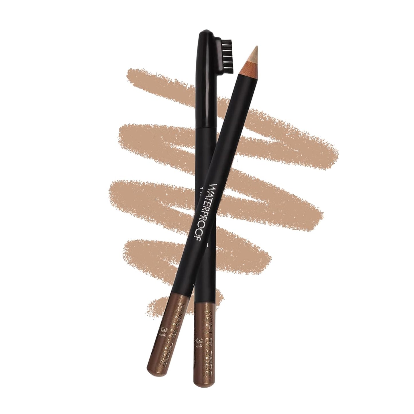 Sorme Waterproof Eyebrow Pencil - Smudgeproof Soft Blonde Shade | Dual-Ended Brow Pencil & Brush | 0.04 oz