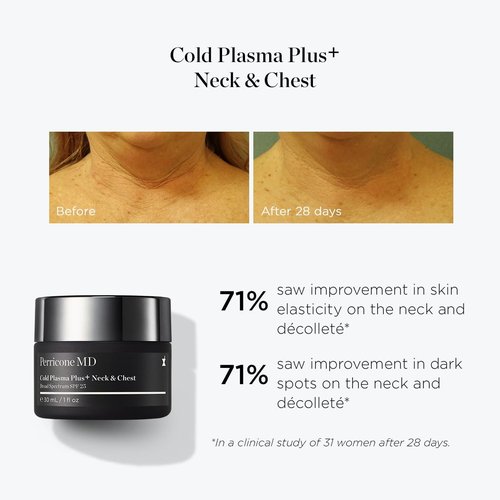 Perricone MD Cold Plasma Plus+ Neck Firming Cream - Broad Spectrum SPF 25 for Tightening & Smoothing Sagging Skin