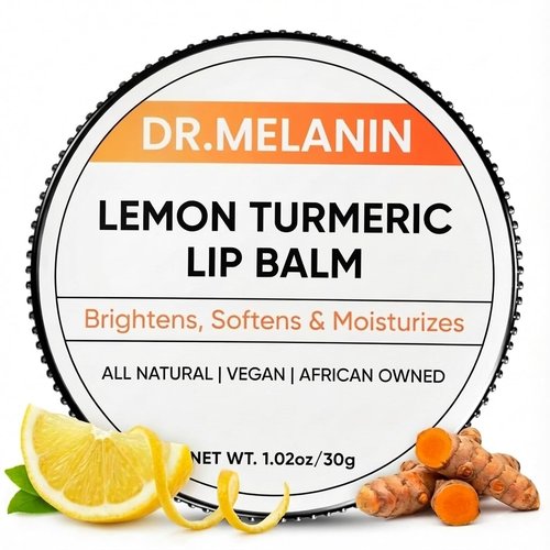 Dr. Melanin Lemon Turmeric Lip Balm - Natural Moisturizer for Dark Lips | Hydrating & Tone-Improving, 1.02 oz