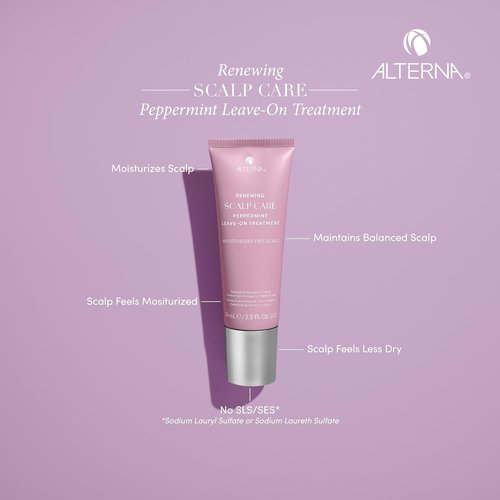 Alterna Haircare Peppermint Leave-On Scalp Treatment - Lightweight, Fast-Absorbing, 2.5 Fl Oz