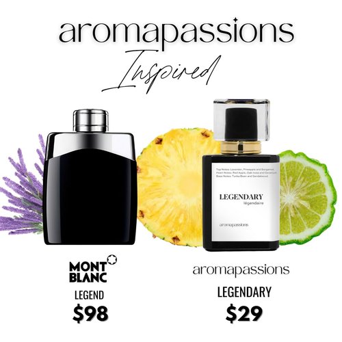 Aromapassions Legendary | Montblanc Legend Inspired Pheromone Perfume for Men | Long-Lasting Extrait De Parfum (50 ml / 1.7 Fl Oz)