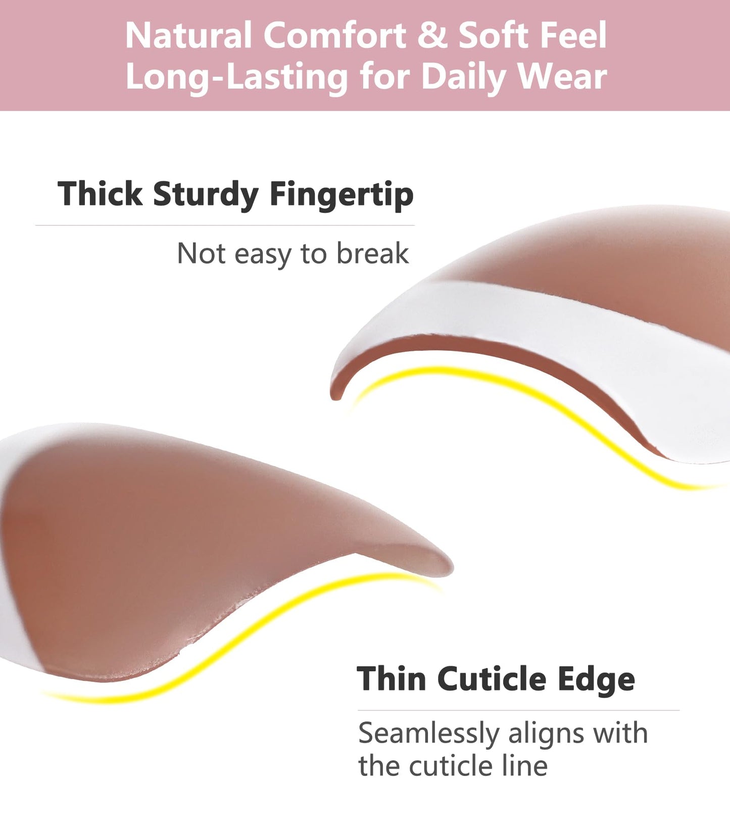 Artquee Press on Nails Short Soft Nude Square False Tips Glossy Reusable Fake Stick on Nails Kit for Women - 30 PCS 15 Sizes