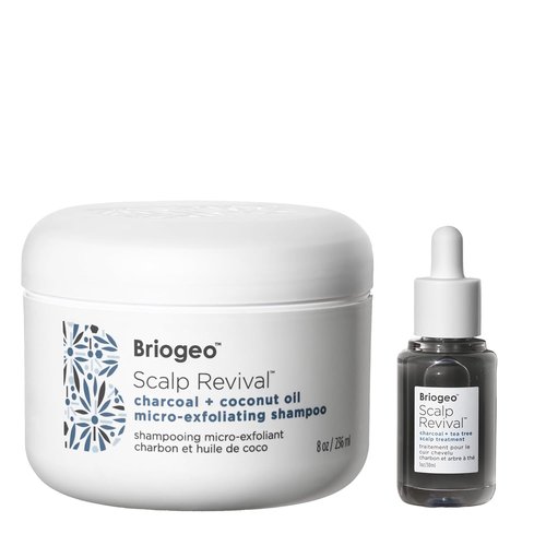 Briogeo Scalp Revival Shampoo & Treatment Bundle - Detoxifying Charcoal & Coconut Oil Scrub | 8 fl oz + 1 fl oz