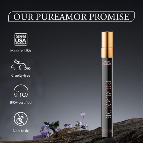 PUREAMOR Pheromones Perfumes for Women, Amber Vanilla Extrait de Parfum Oil Spray, 12ml (0.41 fl.oz) Long-Lasting Travel Size Elegant Warm & Sweet Fragrance, Ideal Gift for Her, Made in USA