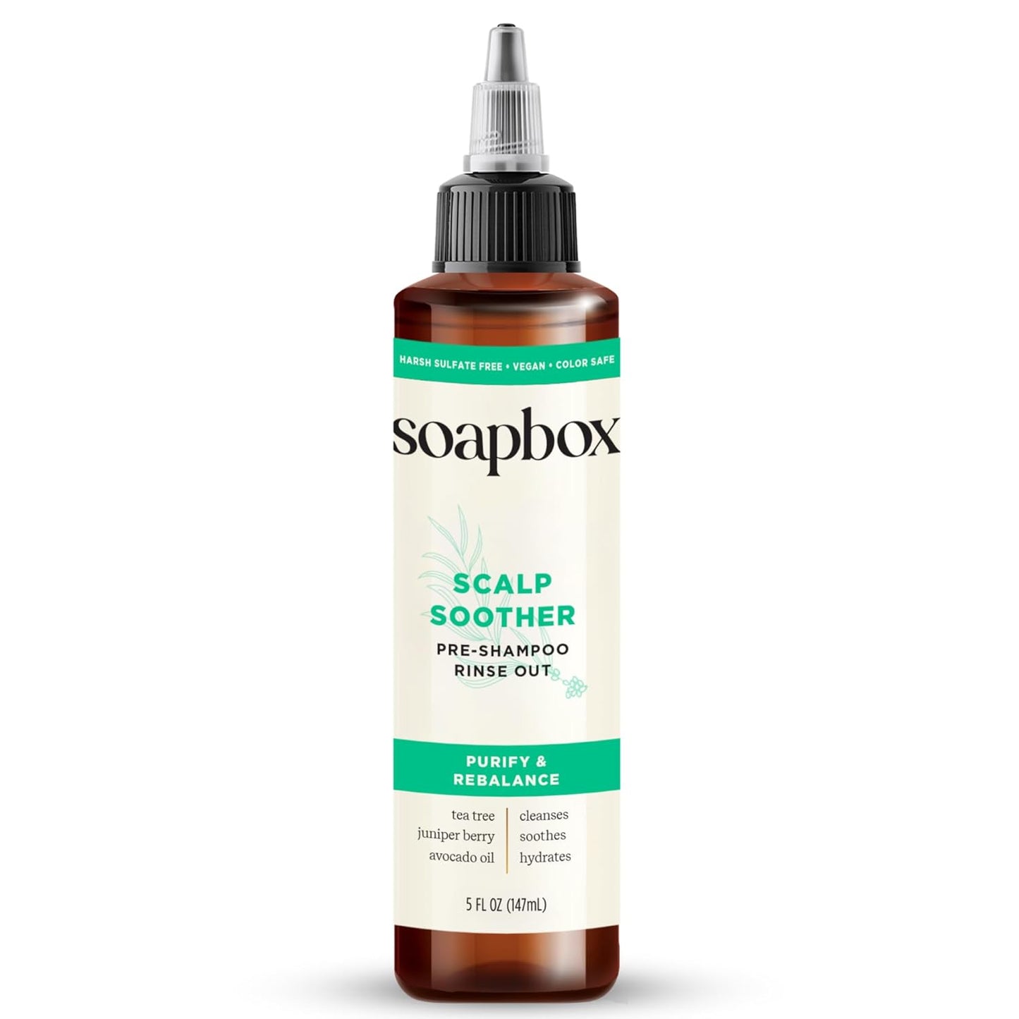 Soapbox Scalp Soother | Scalp Soothing Treatment with Tea Tree Oil & Hyaluronic Acid | Vegan, Cruelty, Paraben, Gluten and Harsh Sulfate Free | 5oz