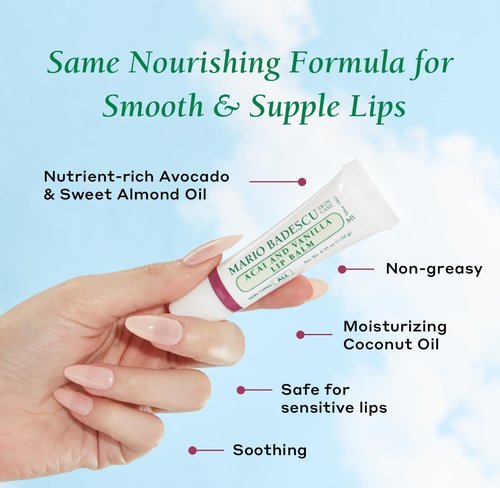 Mario Badescu Moisturizing Lip Balm - Ultra-Nourishing Coconut Oil & Shea Butter Formula for Soft, Smooth Lips
