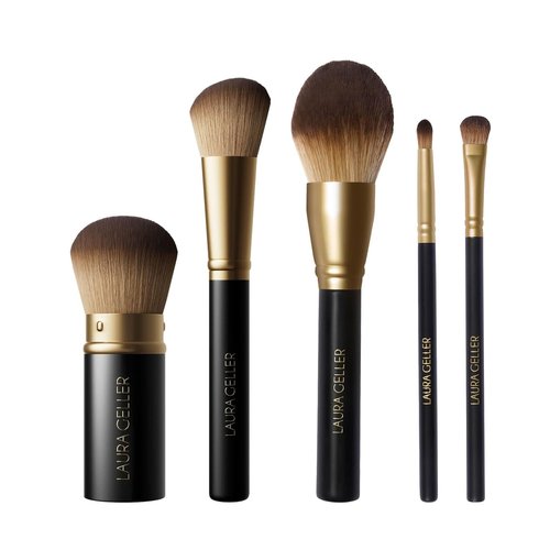 Laura Geller New York Makeup Brushes Set - Cruelty-Free 5-Piece Full Face Brush Collection