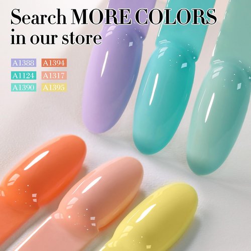 Double Rhythm Gel Polish 15ML Pure Sheer Same Color Same Bottle Soak Off Gel Polish Nail Art Manicure Salon DIY at Home for Women (Milky Orange Pink-A1317)