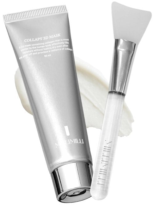 Millimilli Collapy 3D Mask - Vegan Collagen Peel Off Face Mask with Jelly Brush for Glowing Skin | 2.03 fl. oz.