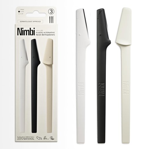 Nimbi Dermaplane Razor - Precision Eyebrow Shaper & Facial Hair Removal Tool | Eco-Friendly 3 Count