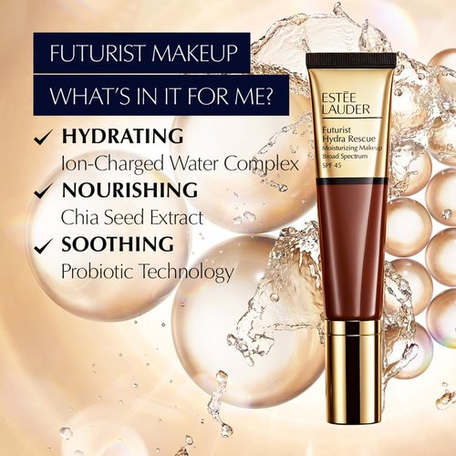 Estée Lauder Futurist Hydra Rescue Foundation - Moisturizing Makeup with SPF 45 | 1.2 Fl Oz for 12-Hour Glow