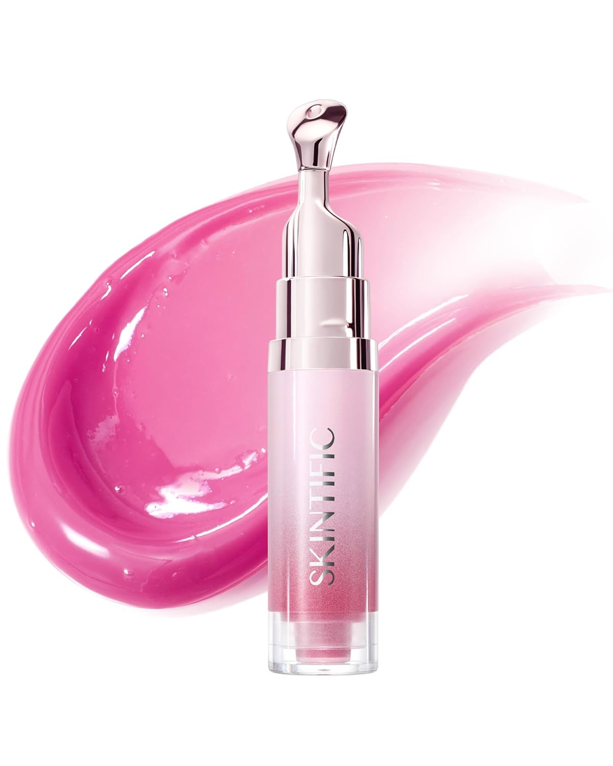 SKINTIFIC Peptide Brightening Lip Serum - Hydrating Tinted Lip Gloss & Balm with Polypeptides | 04 Pink Berry