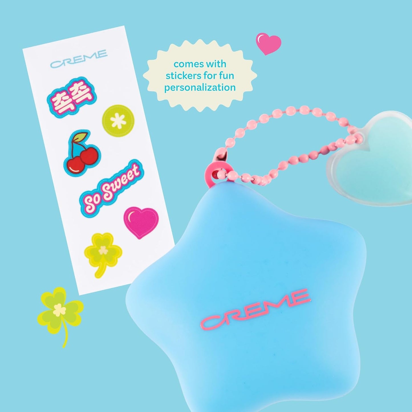 The Crème Shop Plush Pout Lip Butter Lip Balm Key Chain Charm | Korean Formula with Peptides and Squalane to Instantly Hydrate, Nourish, Moisturize, and Soften Dry Lips- Mint