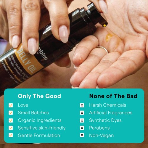 Mambino Organics Oh Baby! Belly Oil - Organic Stretch Mark Oil for Pregnancy & Postpartum | 2 Fl Oz